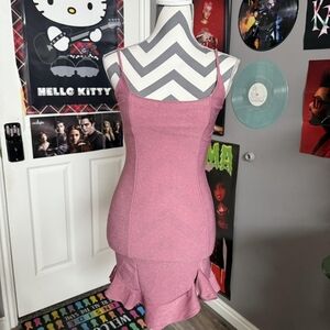 Lucy in the Sky Pink Ruffle Mini Dress